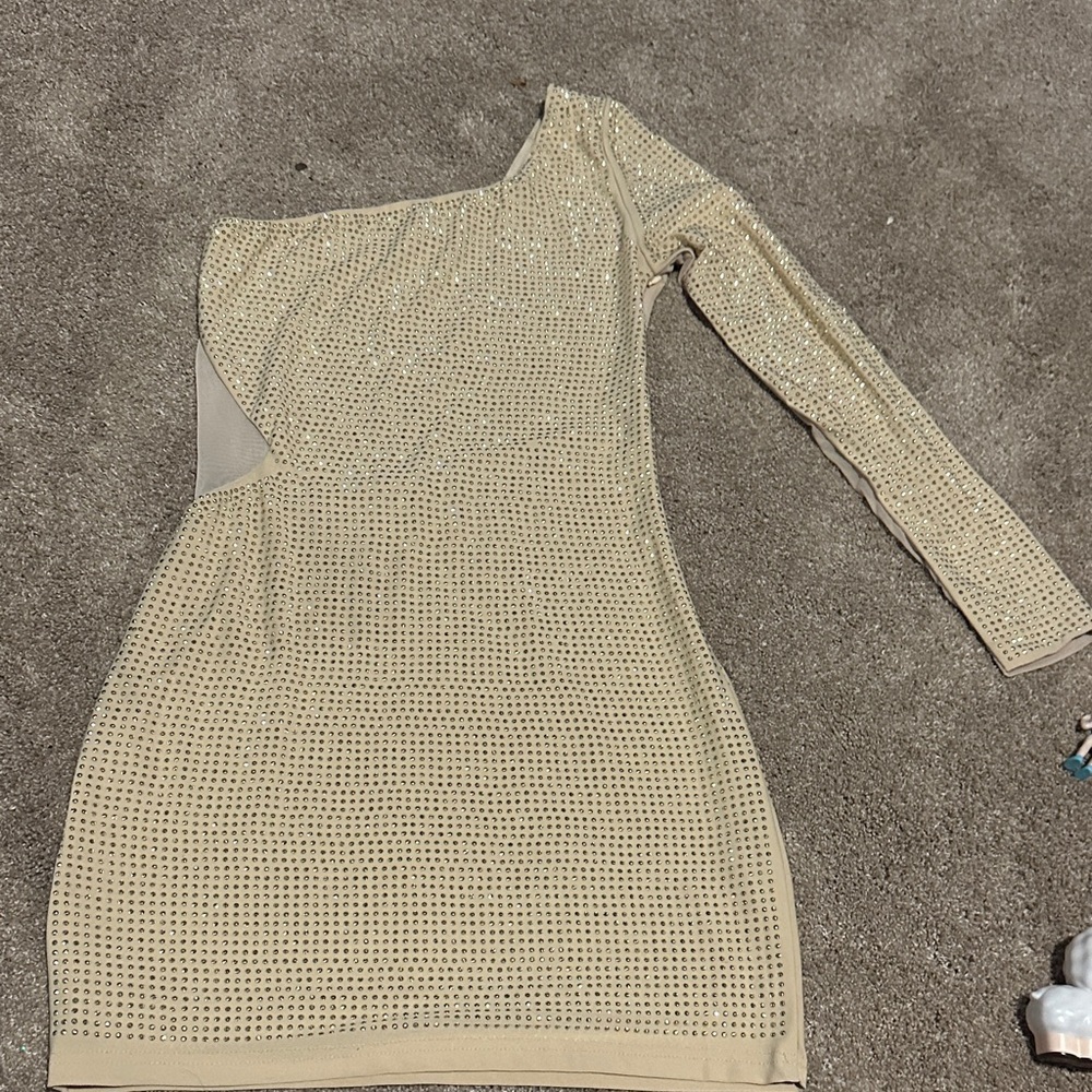 Forever 21 One-Shoulder Beige Dress
